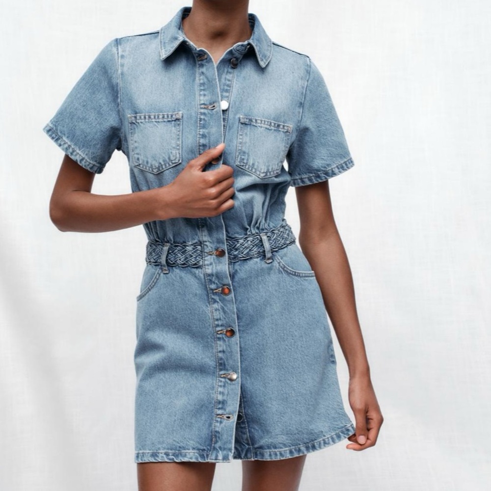Zara denim shirt dress